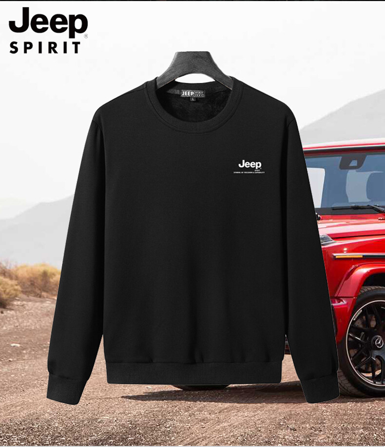 jeepspirit卫衣男加绒新款冬季大码宽松外套6557b