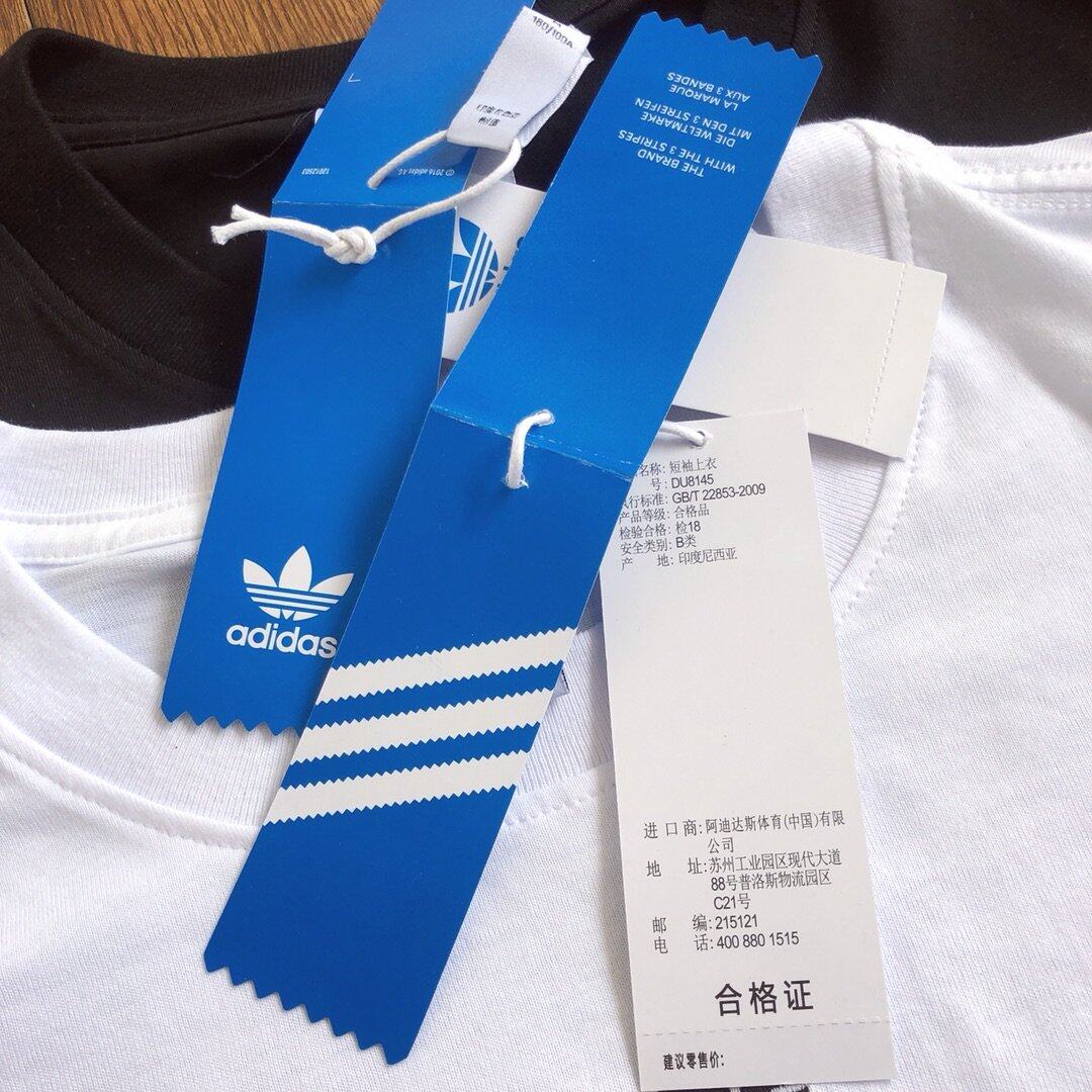 adidas 20/ss 三叶草小logo刺绣袖子印花短袖