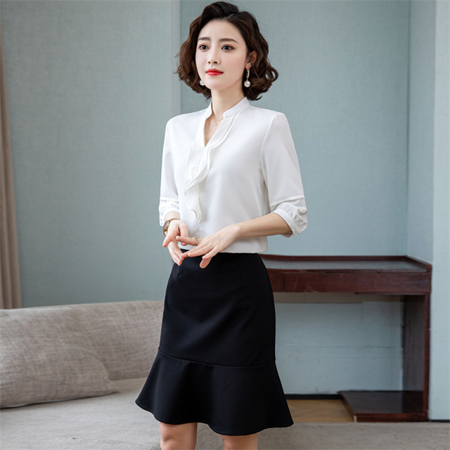 白衬衫这么穿时尚优雅女神范