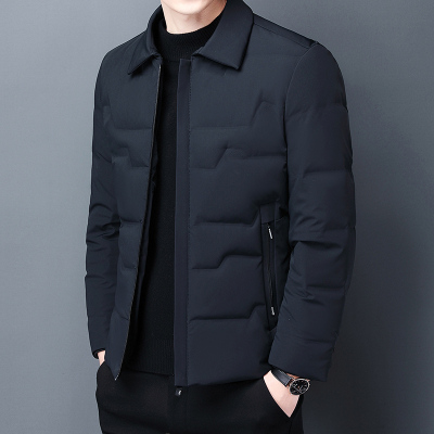 火牛冬季男士羽绒服外套男保暖上衣可拆羊毛领白鸭绒外套