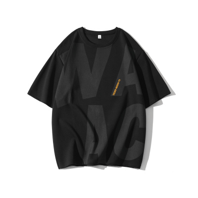 【控价29】YPY-6856-P19 大码22 夏季精品字母拼色印花圆领T恤男日系港风时尚休闲简约短