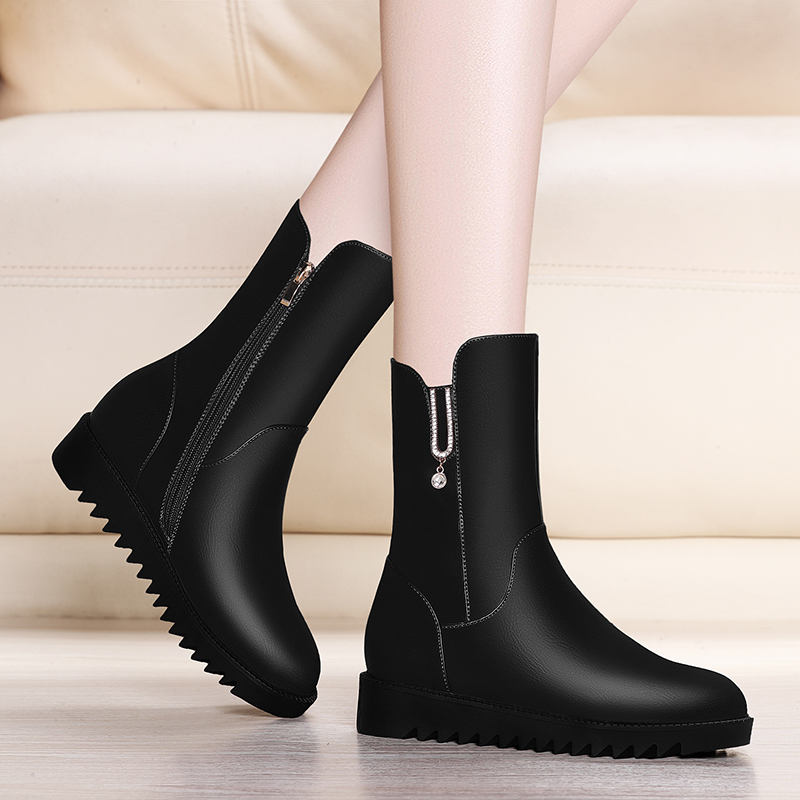 短靴女平底靴子女新款春秋冬韩版平底马丁靴百搭中筒雪地3628