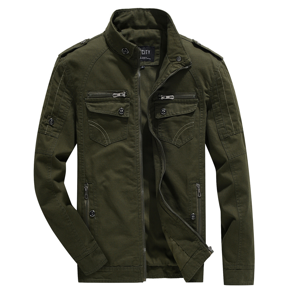 跨境专供速卖通亚马逊ebay欧美多口袋军装夹克外套潮大码春秋