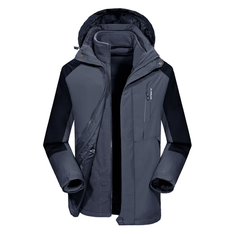 户外冲锋衣男潮牌三合一两件套冬季加厚加绒防水雪山定制登山服