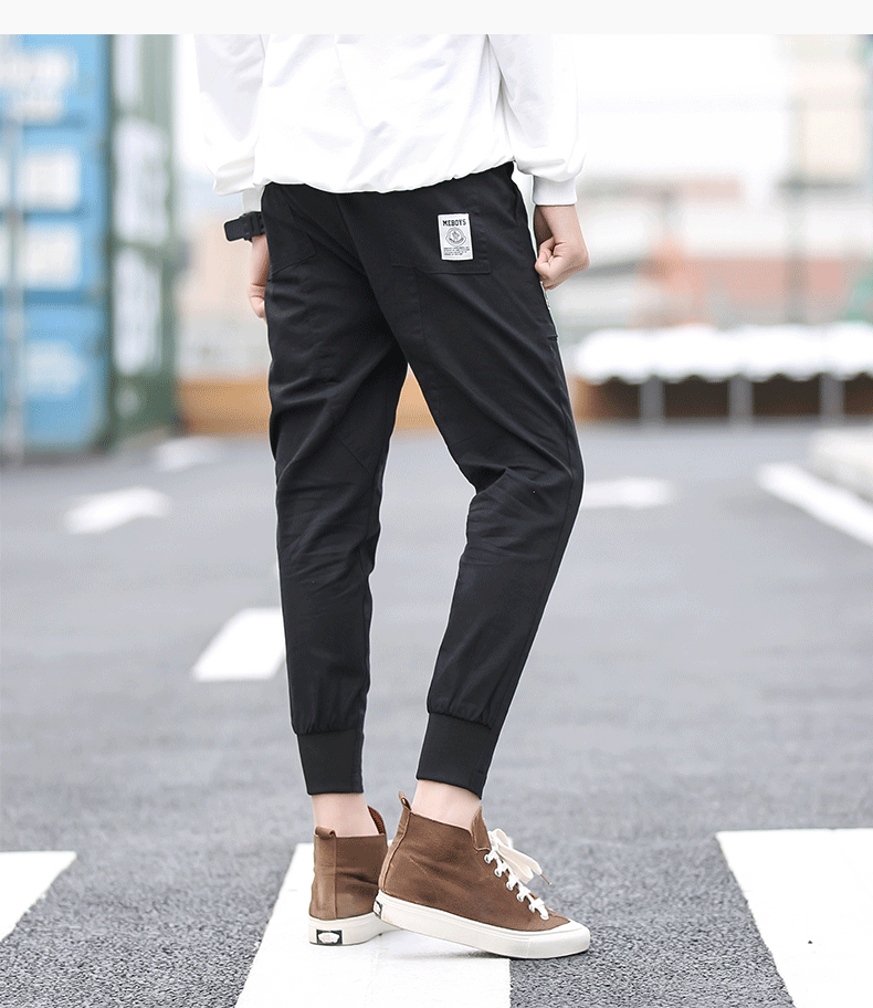 2019春夏新款工装裤宽松束脚裤休闲裤青少年运动裤子一件代发