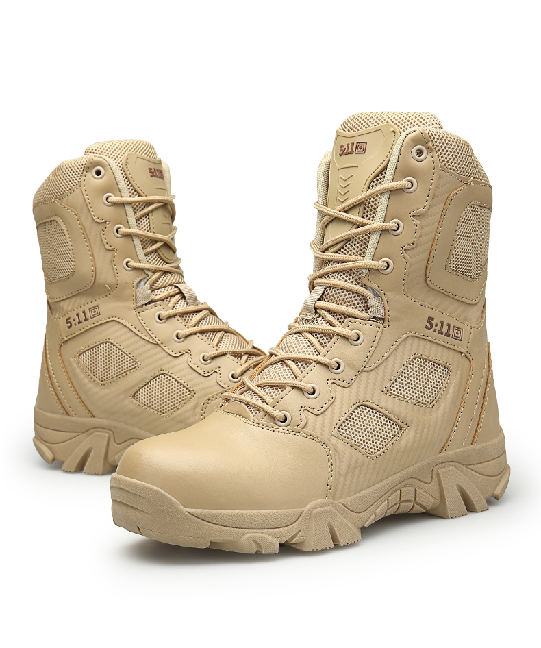 厂家批发跨境专供大码男士高帮军靴户外真皮作战靴沙漠战术靴