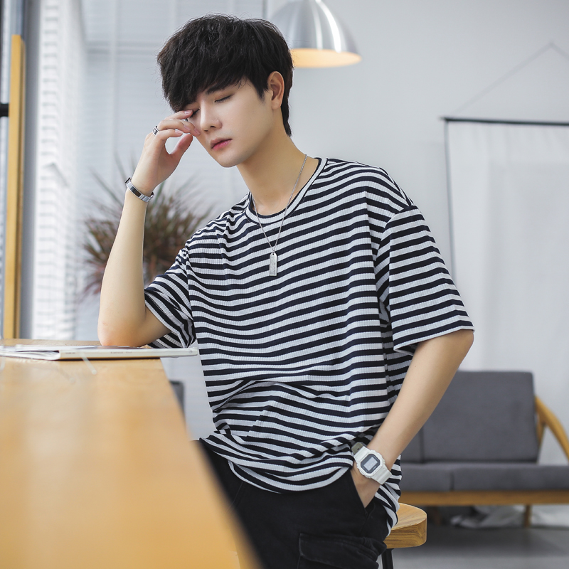 try先生-1927 夏季新款经典细条男短袖t恤(控价49)