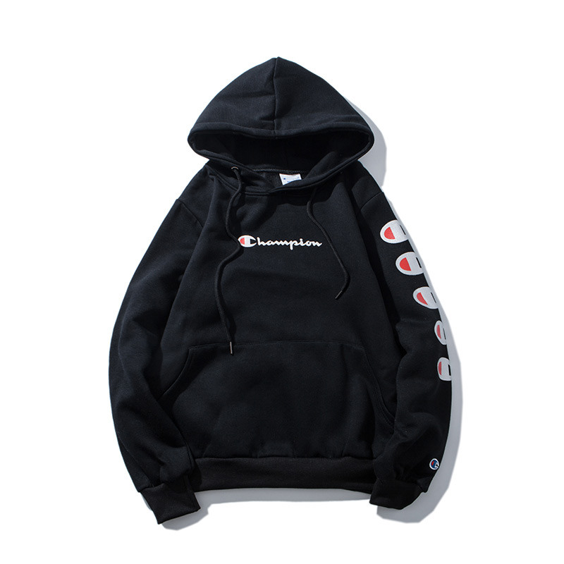 日版现货champion潮牌冠军卫衣男士修身圆领套头帽衫男