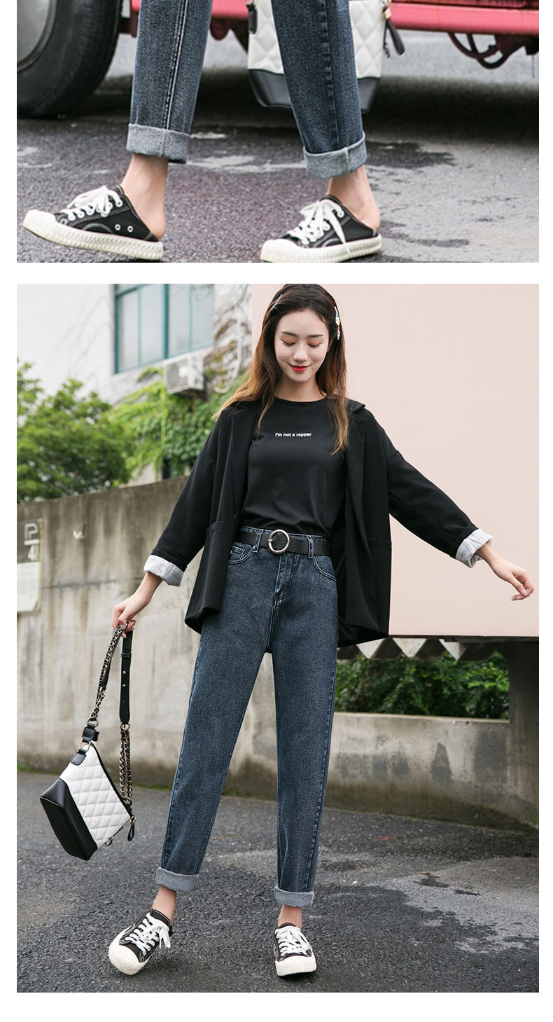 高腰泫雅牛仔裤女宽松2019春款老爹裤春季cec裤子女显瘦