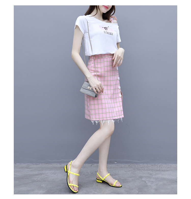 2019新款夏装网红流行减龄两件套装高端洋气质显瘦裙子