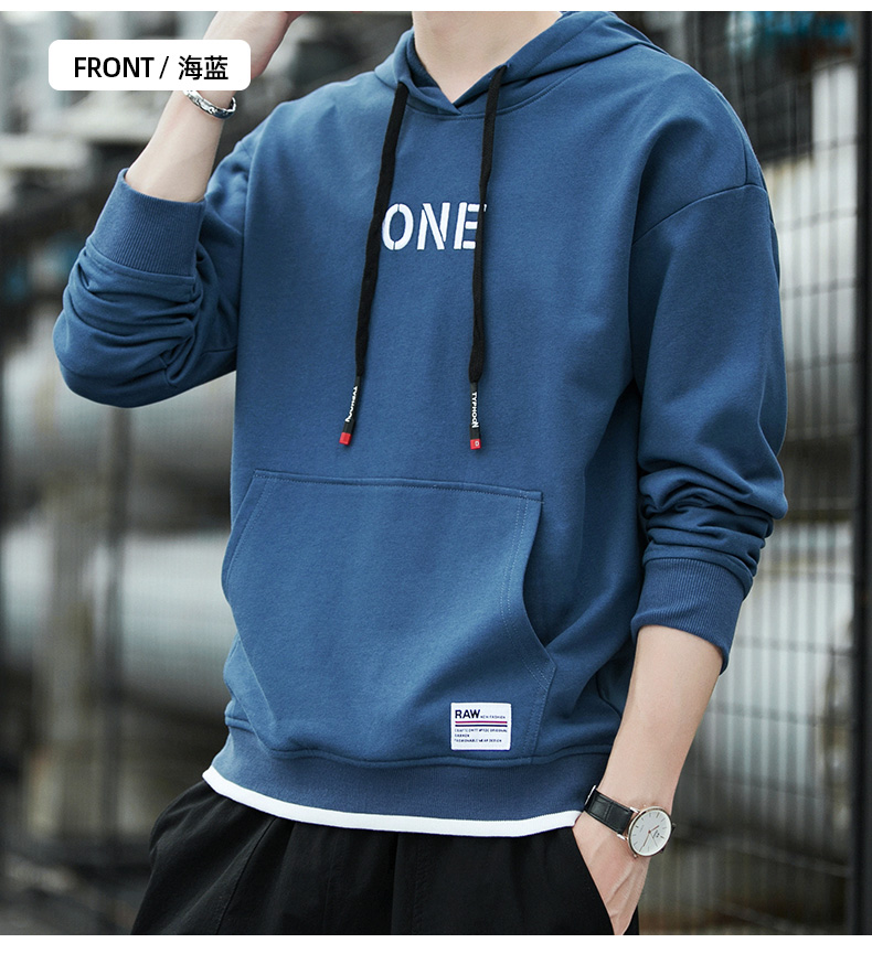 男士卫衣连帽春秋款2019新款潮衣服秋季假两件休闲运动服学生