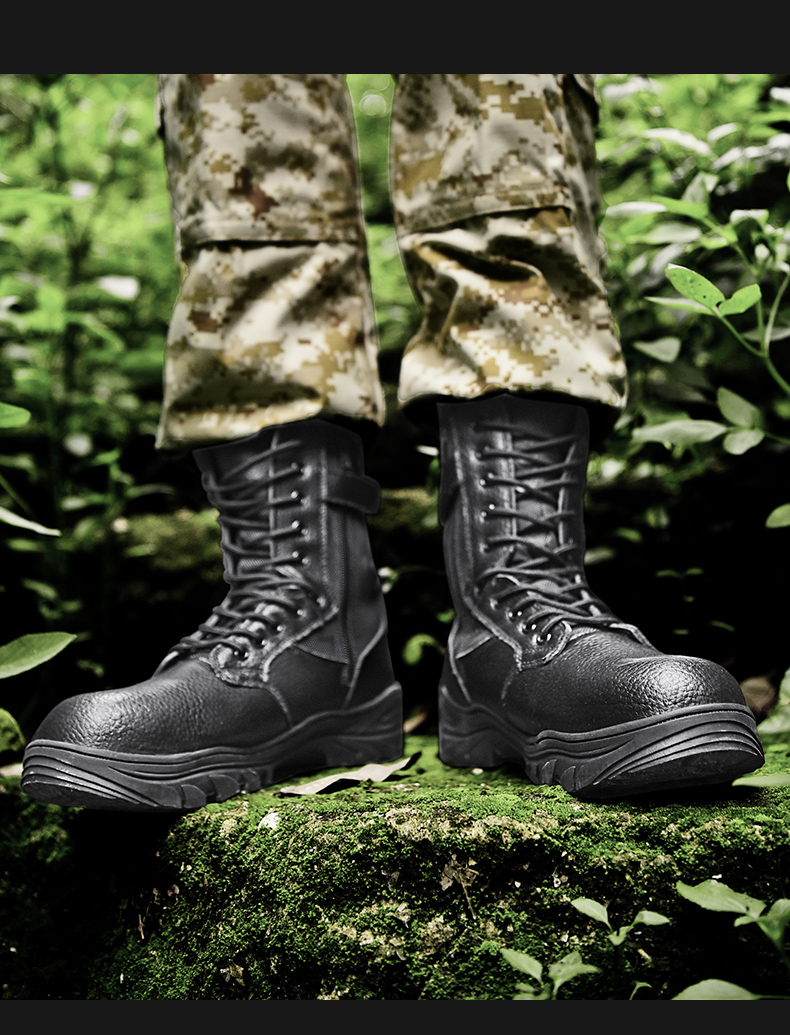 军靴男钢头户外防砸工作鞋放穿刺钢板鞋子沙漠靴登山鞋