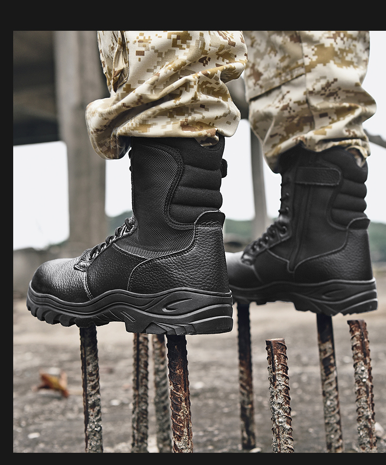 军靴男钢头户外防砸工作鞋放穿刺钢板鞋子沙漠靴登山鞋