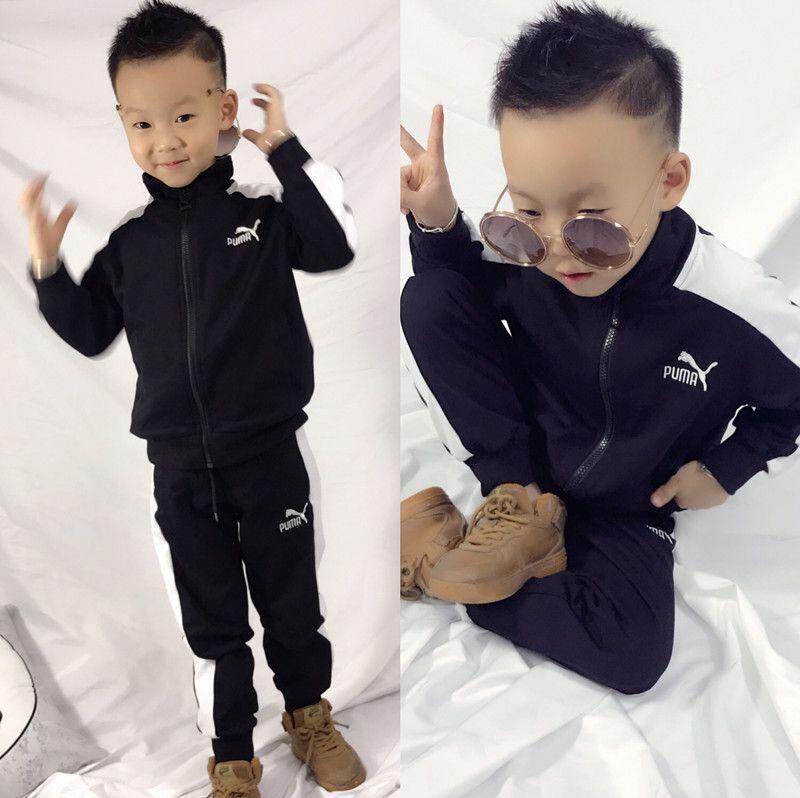 579021彪马童装李现同款童装300克大卫衣布料95棉绣标