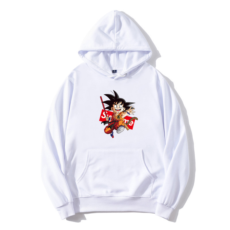 supreme联名悟空七龙珠纯棉大码连帽卫衣情侣款大码定制