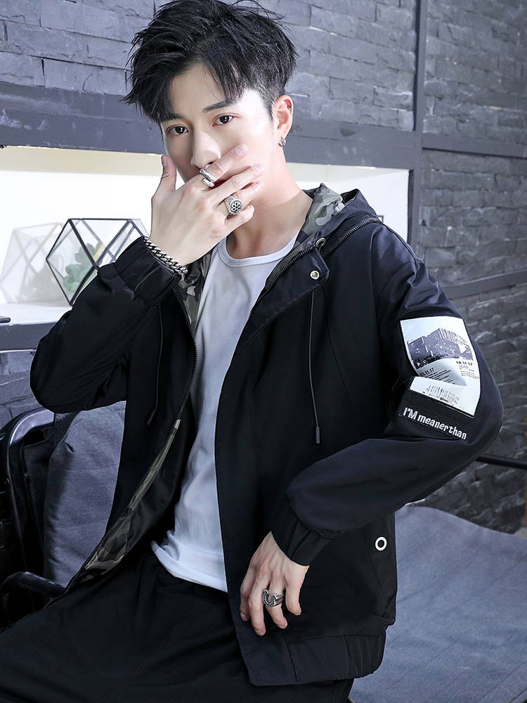 男士工装外套春秋季2019新款潮流百搭夹克男休闲帅气ins潮