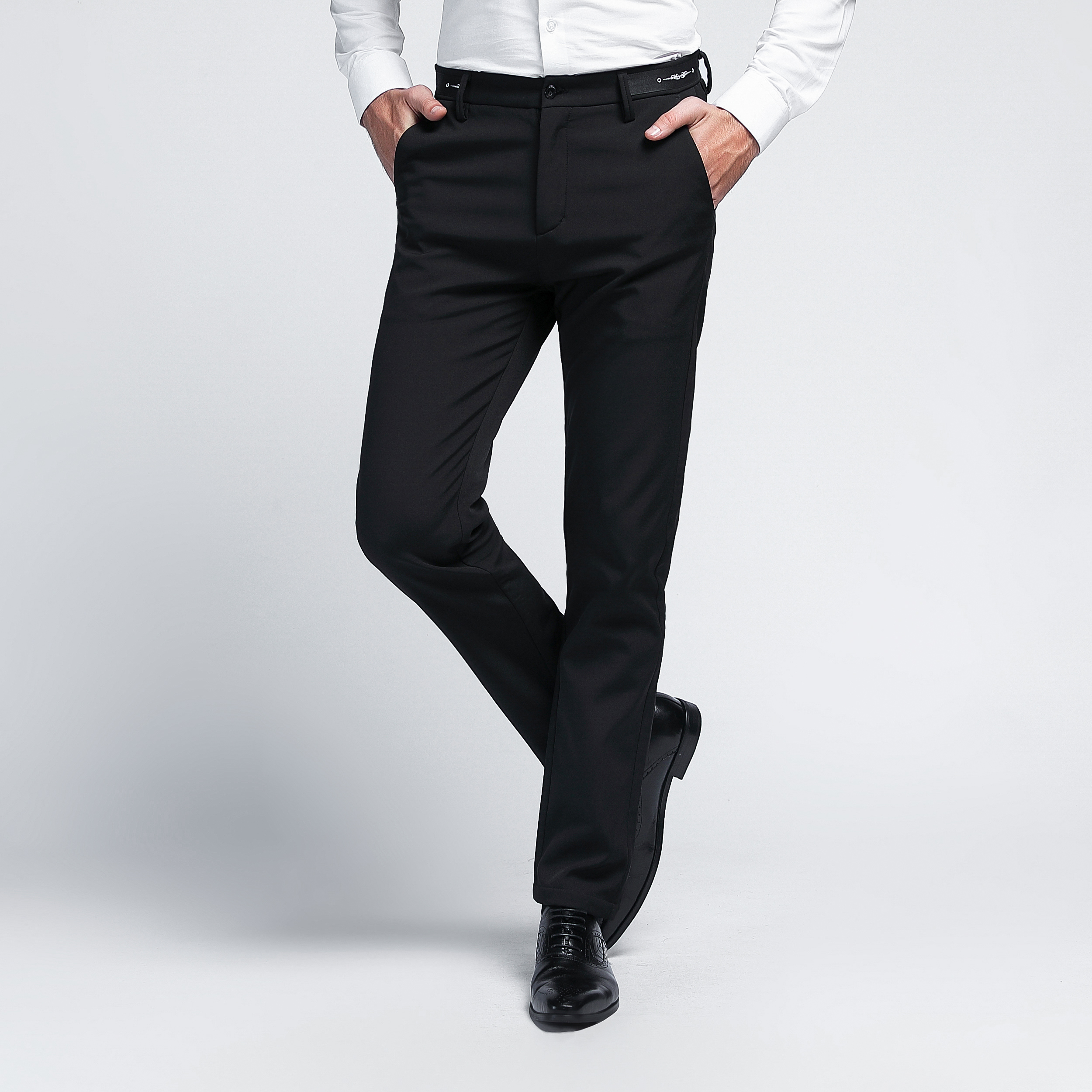 男气质修身休闲裤西裤19秋冬长裤商务裤子9915-加绒p75不加绒p65