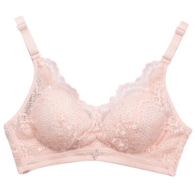 c罩杯专属文胸 超薄款蕾丝无钢圈纯棉里料大胸显小夏季透气内衣女