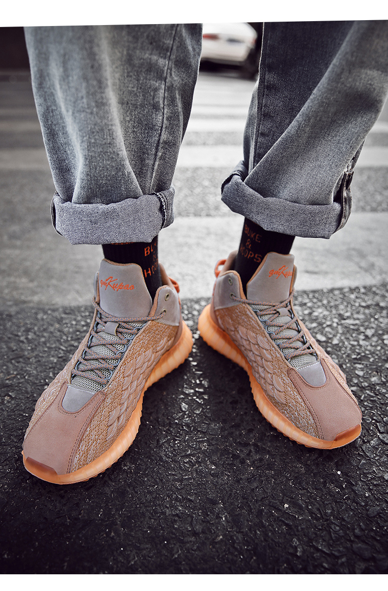 路漫漫- g128 鱼鳞椰子兵马俑高帮男鞋秋季百搭aj篮球鞋