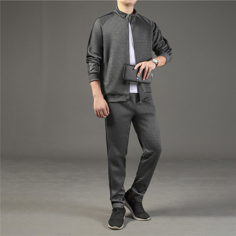m-4xl中老年运动套装男春秋季爸爸休闲套装男士中年大码衣服