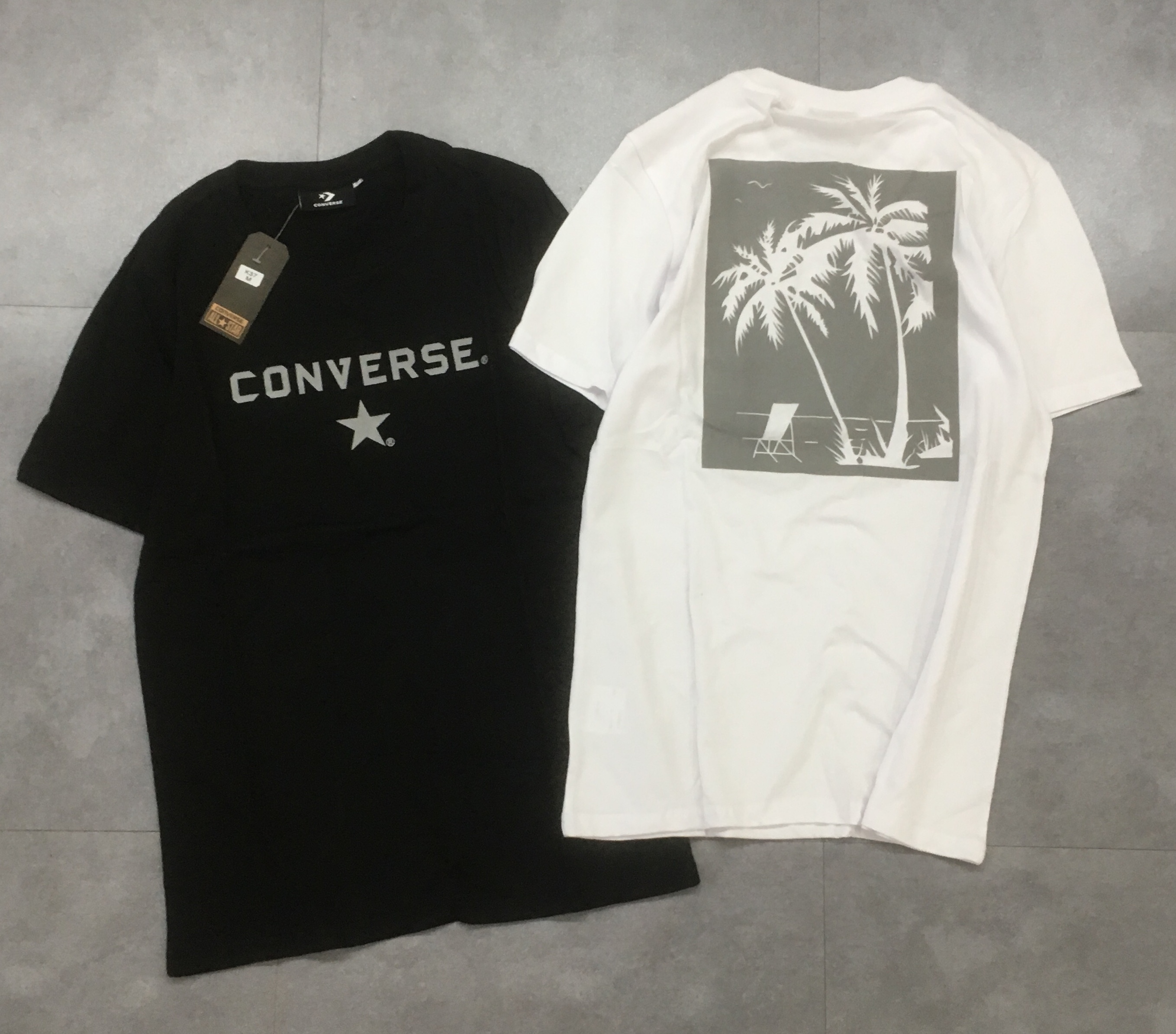 converse匡威椰树反光效果情侣款运动宽松短袖t恤