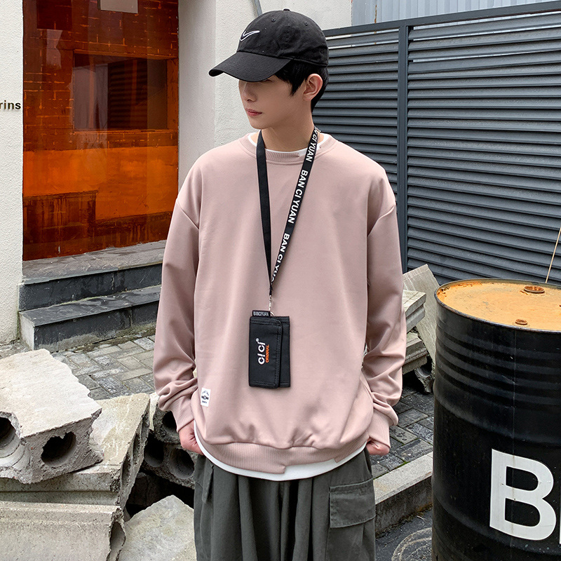 【 Yipin Source 】 Instagram Maglione finto in due pezzi per ragazzi Trendy a maniche lunghe stile ampio e pigro 6720_voghion.com