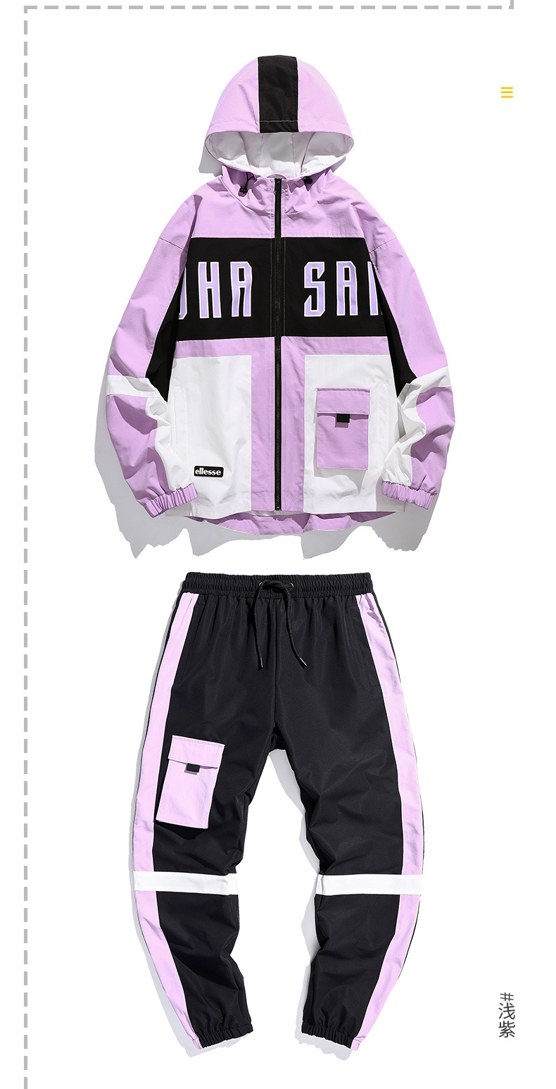 2020潮牌流行运动工装两件套 休闲运动套装韩版帅气