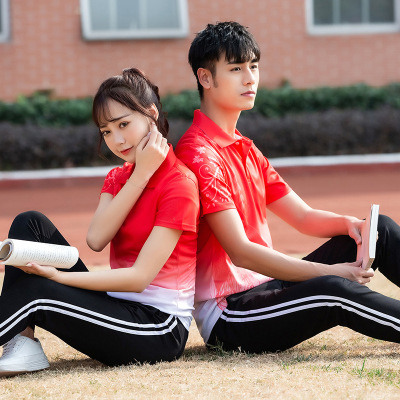 情侣装夏2020新款男女休闲运动套装班校服跆拳道活动团体服定制