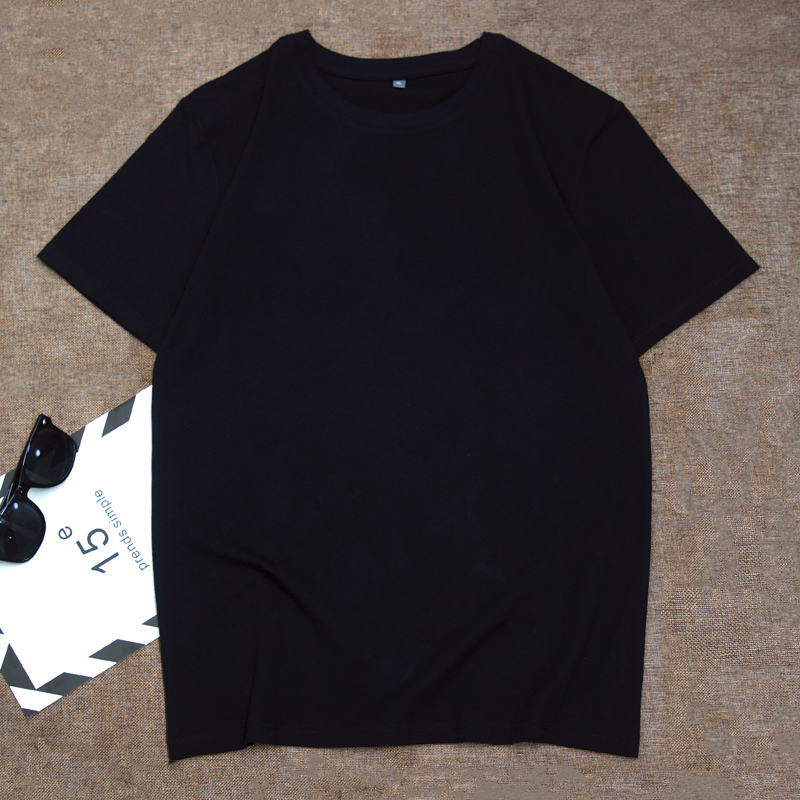 2020夏纯白t桖纯棉纯色短袖打底衫t恤全棉白色丅恤纯黑体恤-青创网