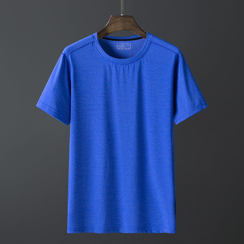 锦纶纯色短袖t恤男士衣服夏季修身圆领半袖紧身潮流棉打底衫男
