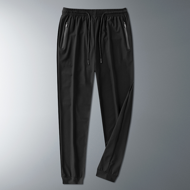 2020运动裤男士休闲束脚九分哈伦空调裤冰丝滑垂感男裤超薄款
