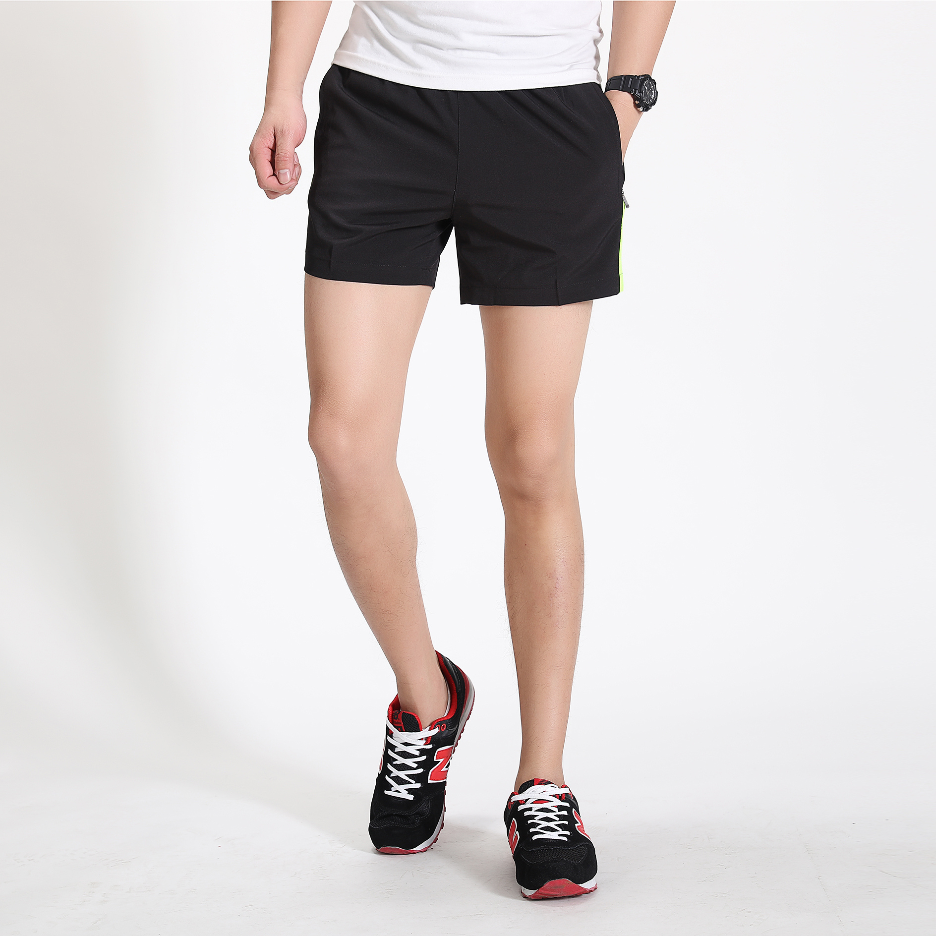 2020s-8x夏季新款休闲裤五分裤三条杠四面弹男士宽松短裤