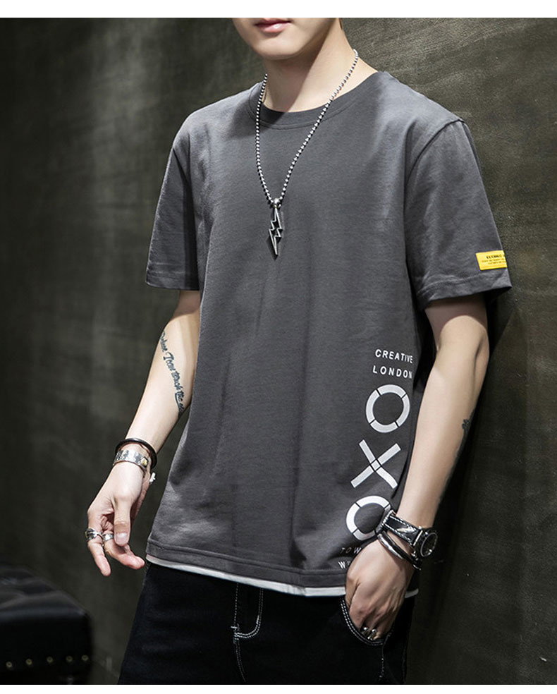 男士短袖t恤夏季新款潮牌简约百搭体恤夏装潮流ins上衣服爆款