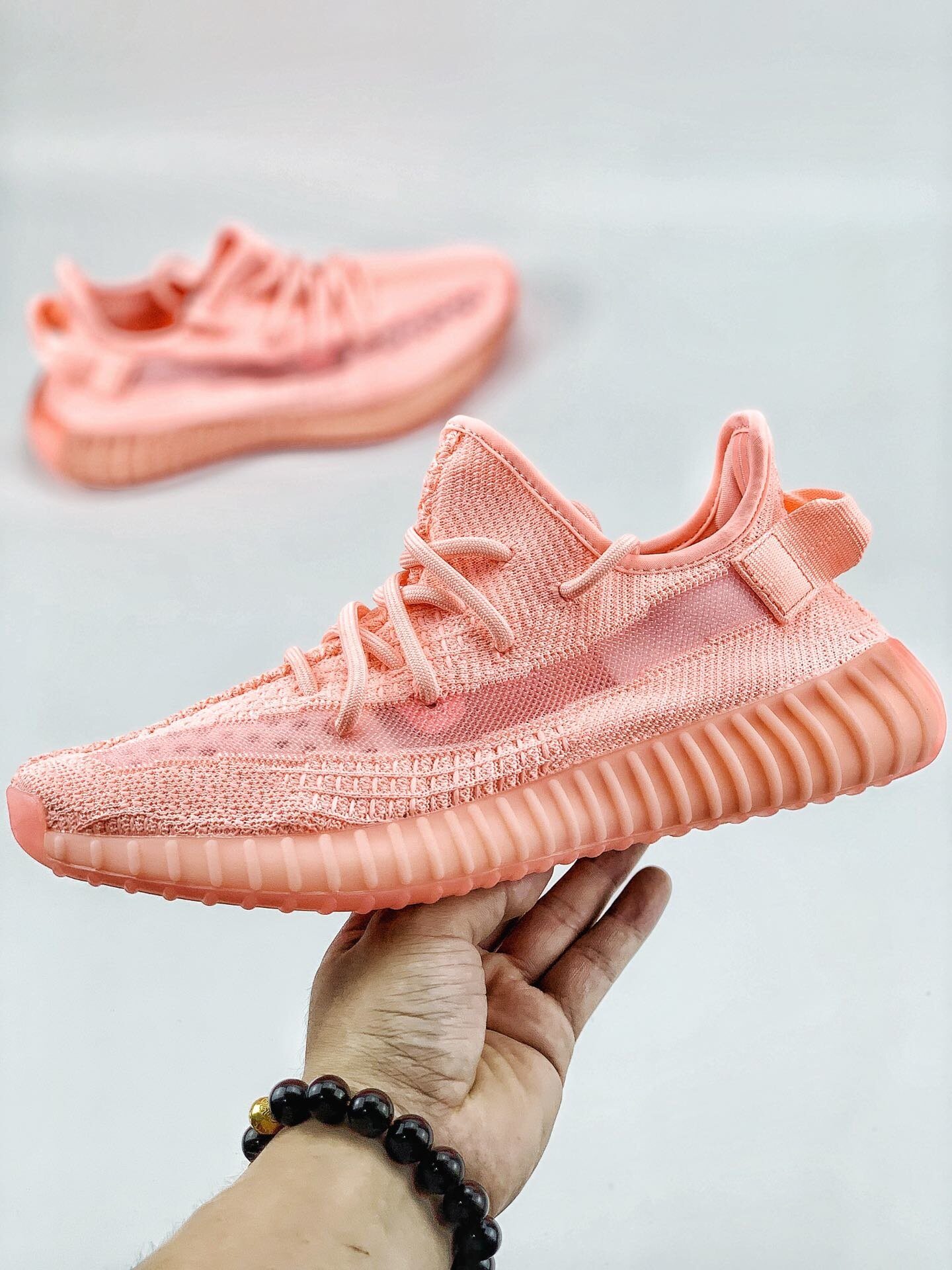 椰子350v2真爆荧光粉轻便透气男女鞋运动鞋