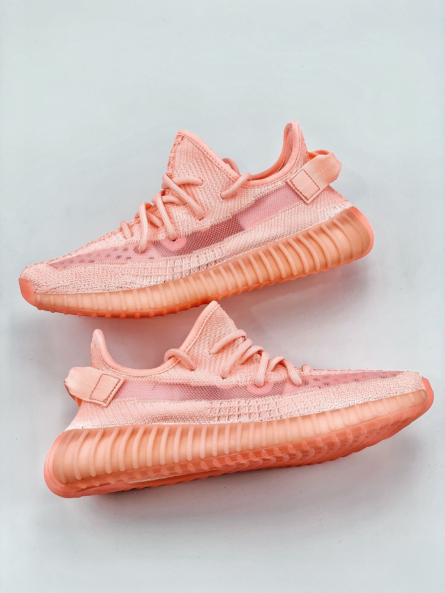 椰子350v2真爆荧光粉轻便透气男女鞋运动鞋