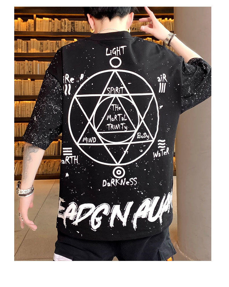 男士短袖t恤2020春季新款韩版潮流休闲工装上衣服圆领宽松打