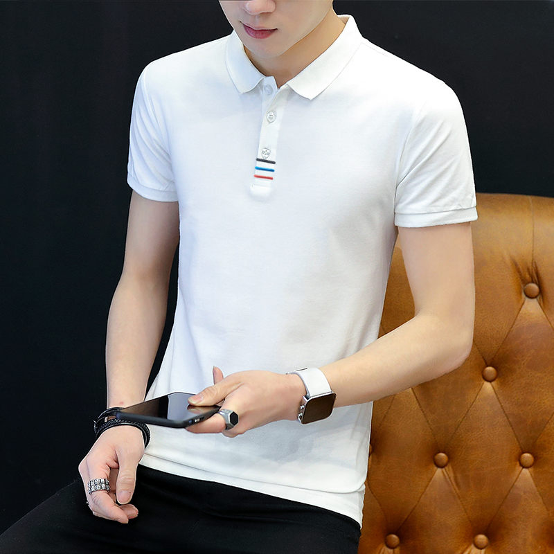 2020新款夏季男士短袖t恤衬衫领半袖polo衫丅恤509款