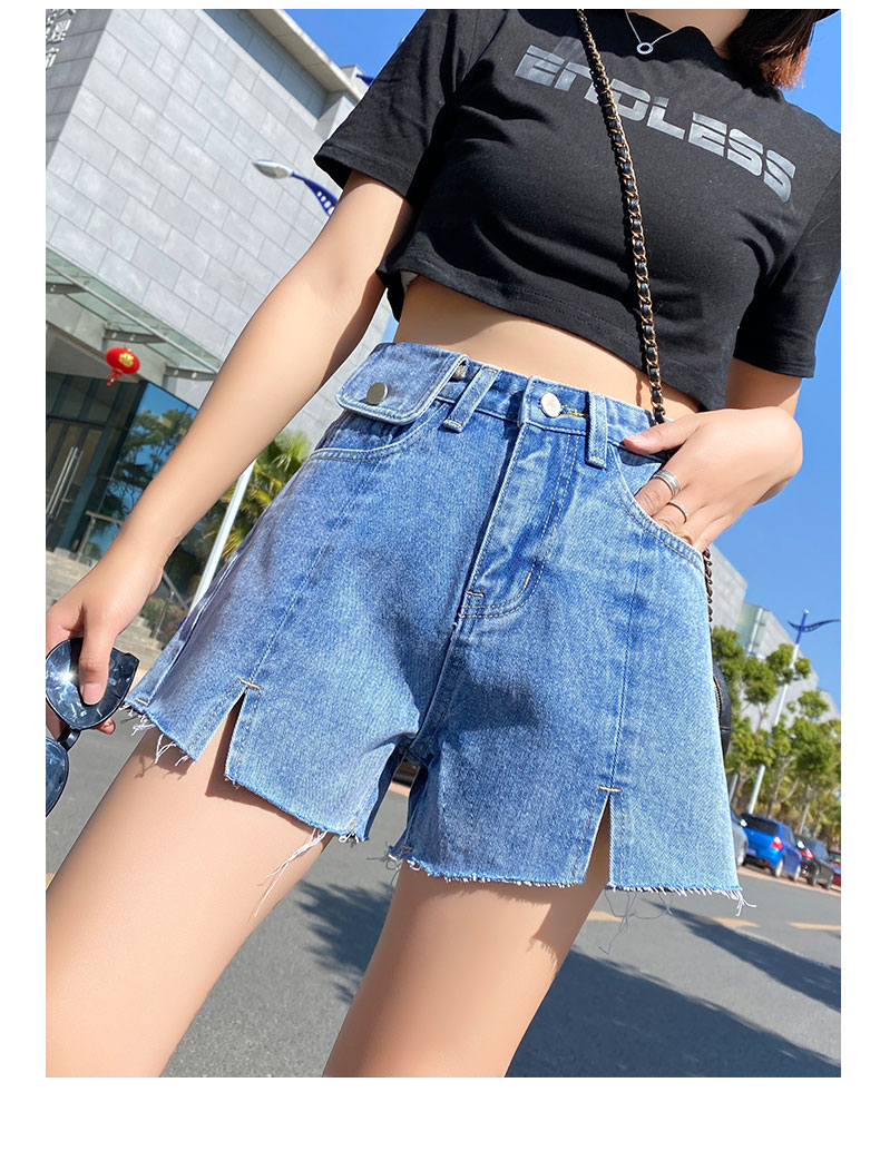 短裤女夏季2020新款韩版高腰显瘦阔腿裤时尚百搭牛仔开叉热裤