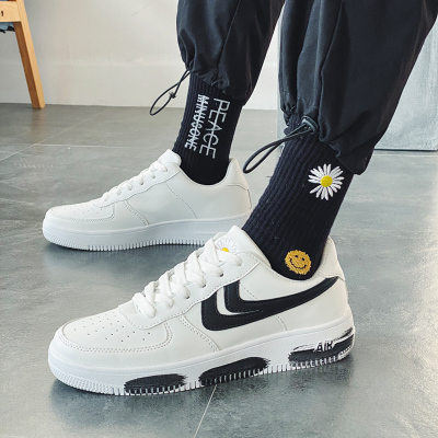 厂家直销306春款权志龙小雏菊空军一号涂鸦小白鞋39-45