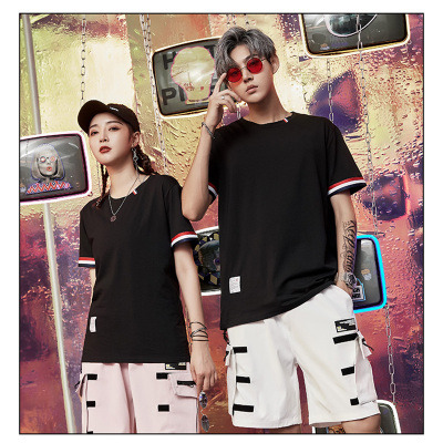 170g40支cvc米兰棉潮牌圆领短袖t恤男女通款