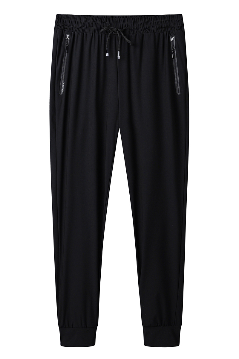 夏季薄款冰丝休闲裤男士弹力裤子男宽松潮流九分裤百搭运动长裤