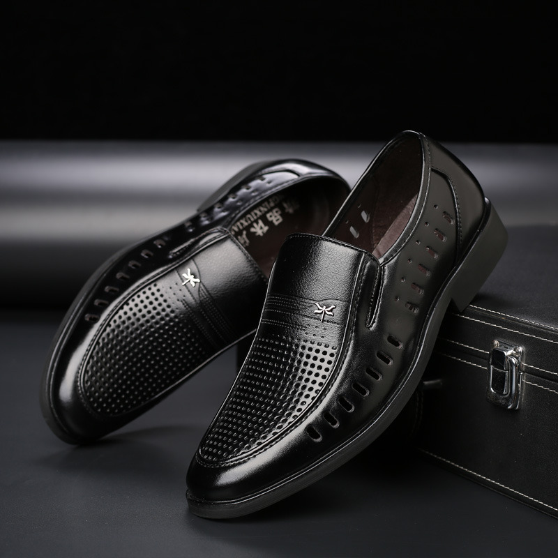 金钟鞋业时尚镂空男士尖头皮鞋38-44批40