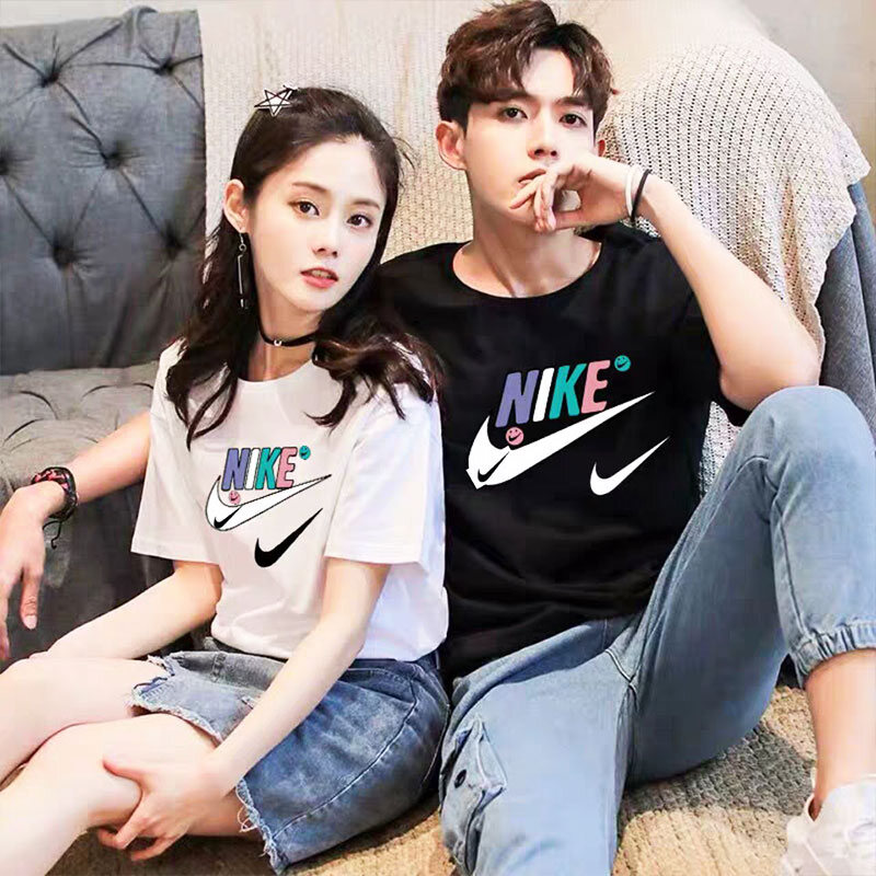 nike耐克短袖t恤男韩范bf风学生情侣t恤宽松上衣男女同款