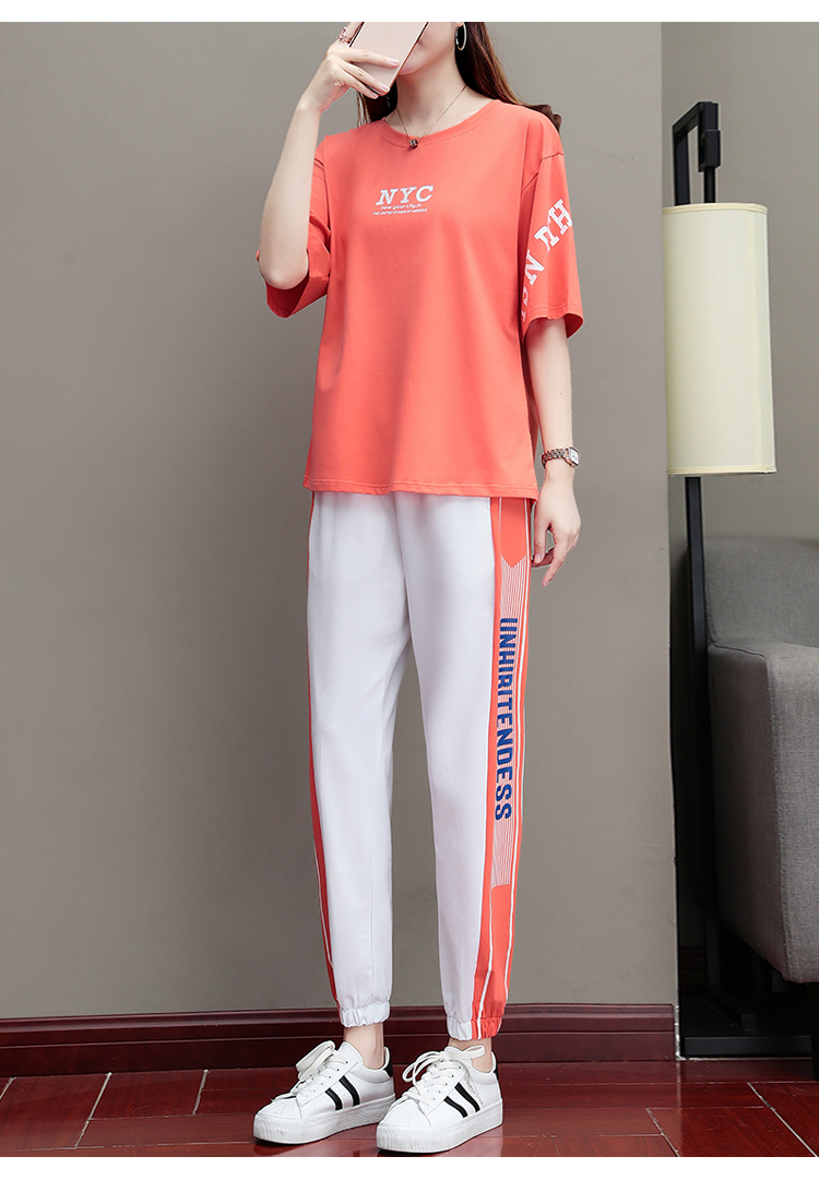 休闲运动服套装女2020年夏季新款潮牌短袖时尚夏天女装韩