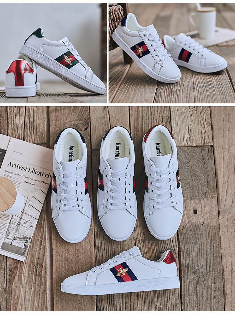 康威k1901小蜜蜂情侣小白鞋鸳鸯鞋板鞋35-44