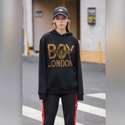 boy秋冬款长袖t恤女连帽卫衣打底衫女士圆领套头卫衣女