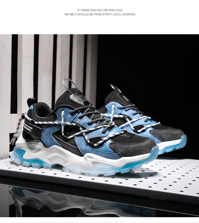 黑殿-18881-秋季爆款高端pu吸膜底老爹鞋