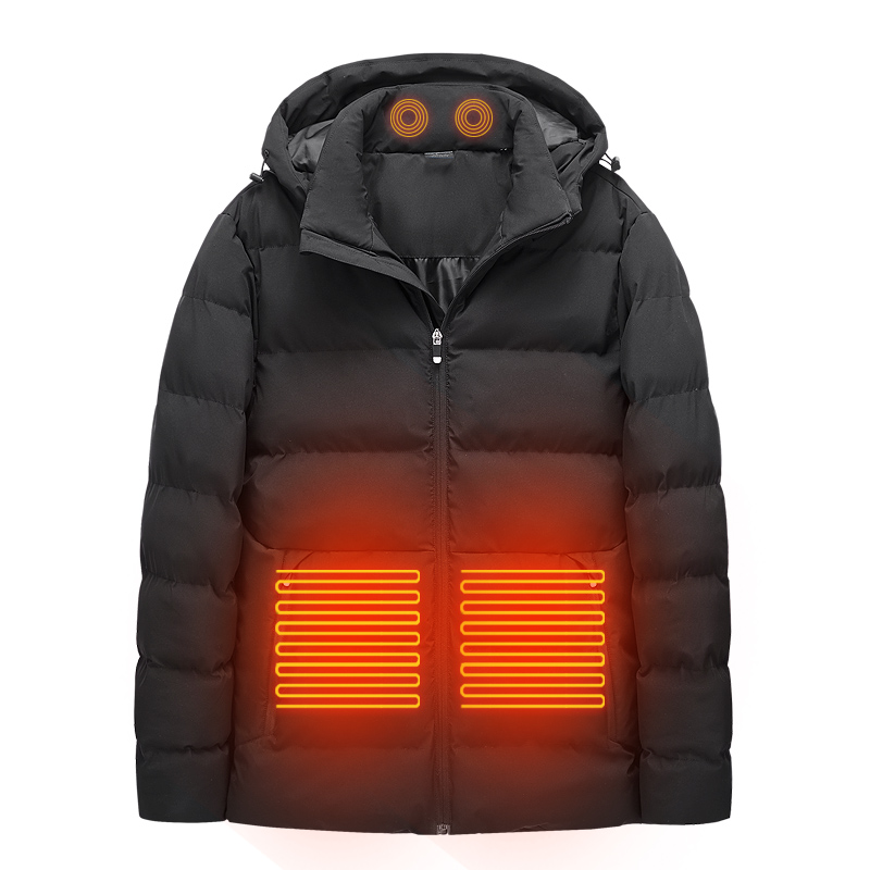 智能发热棉服usb充电加热棉衣冬季保暖外套加热衣服发热服