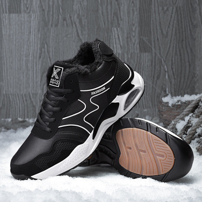 邦特-633m 加绒防水黑牛巴气垫底保暖休闲运动鞋