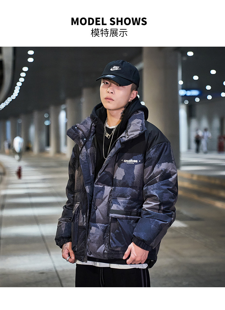 羽绒服男2020冬季新款男装外套原创潮牌宽松上衣青少年白鸭绒